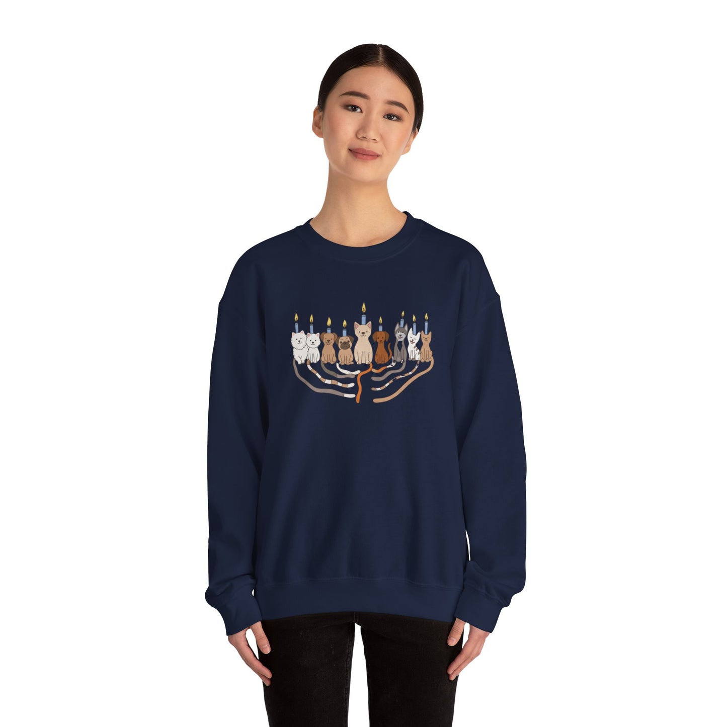 Hanukkah Dogs Menorah Sweatshirt