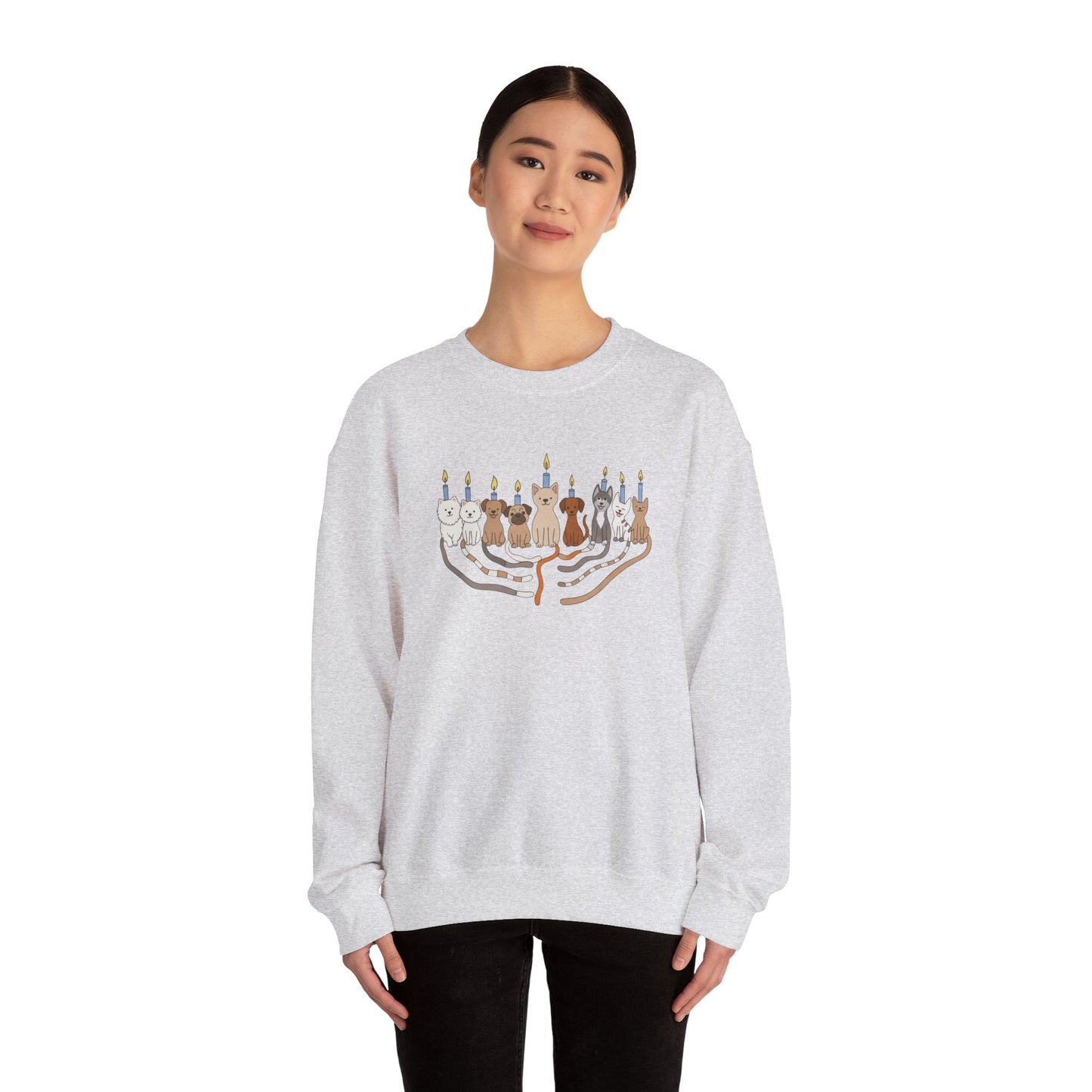 Hanukkah Dogs Menorah Sweatshirt