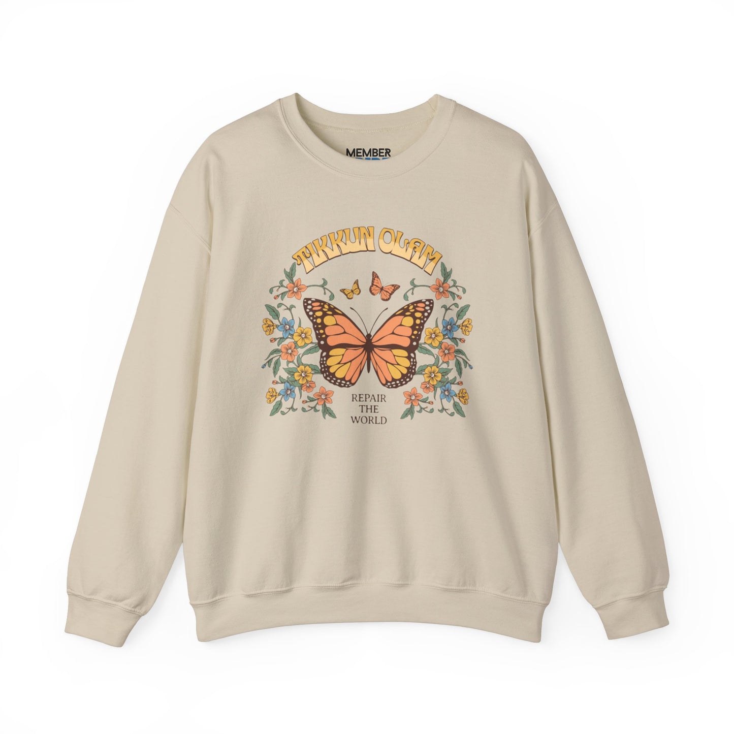 Retro Butterfly Tikkun Olam Butterfly Sweatshirt