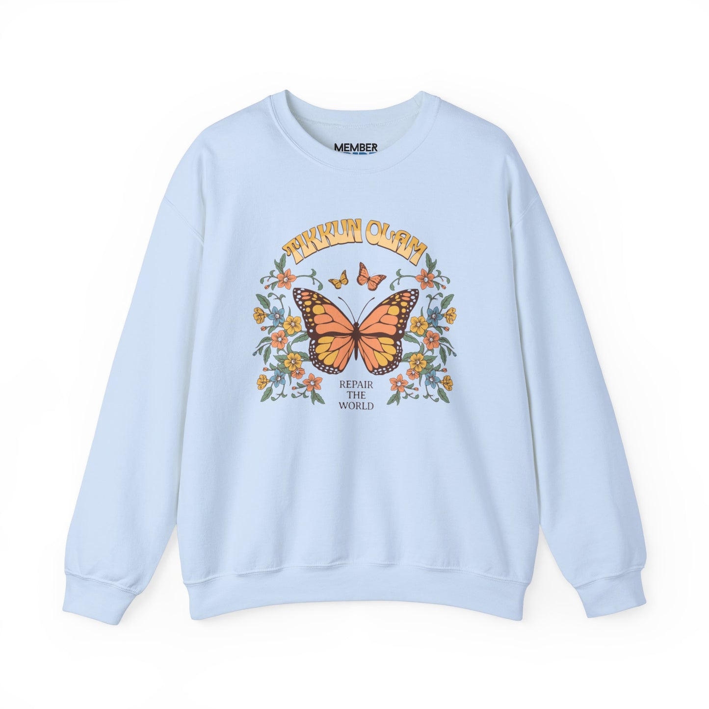 Retro Butterfly Tikkun Olam Butterfly Sweatshirt