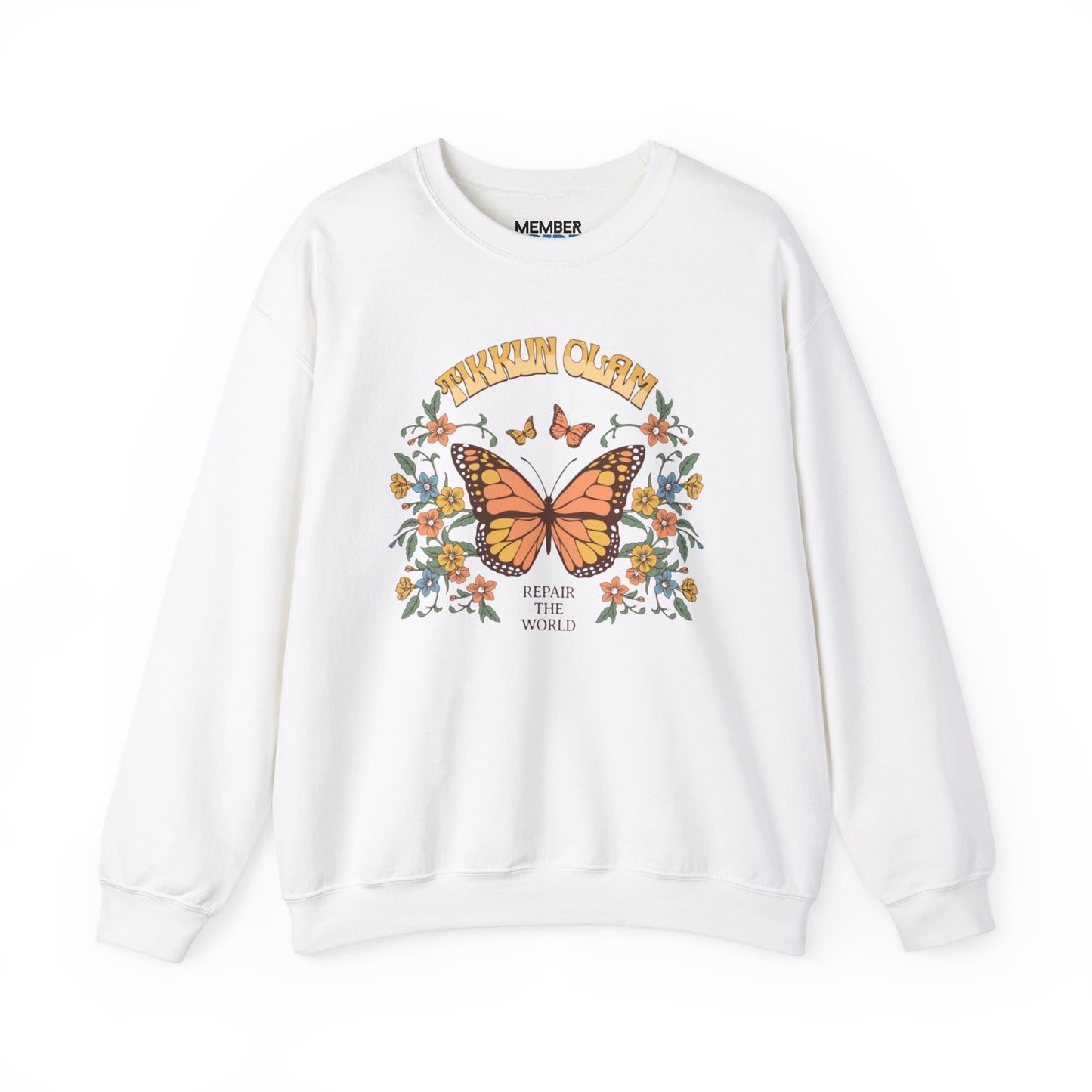 Retro Butterfly Tikkun Olam Butterfly Sweatshirt