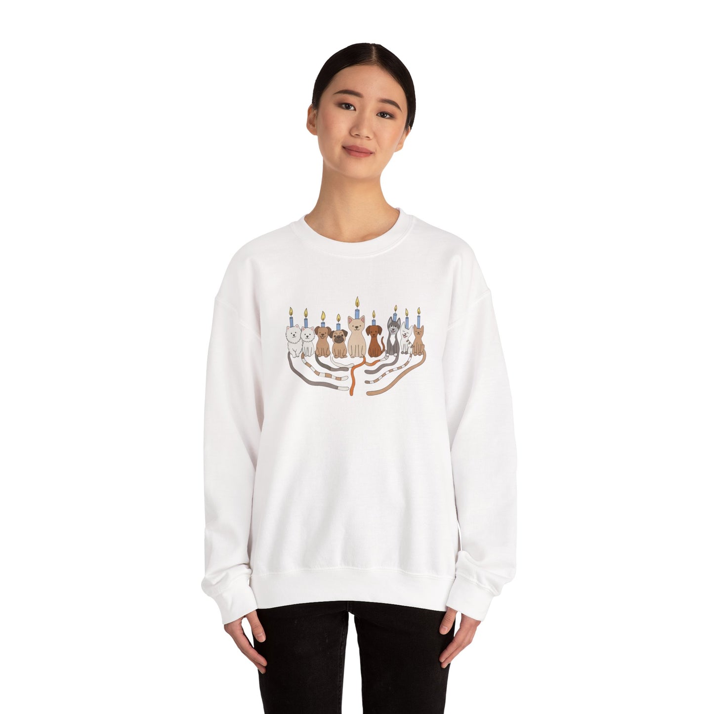 Hanukkah Dogs Menorah Sweatshirt