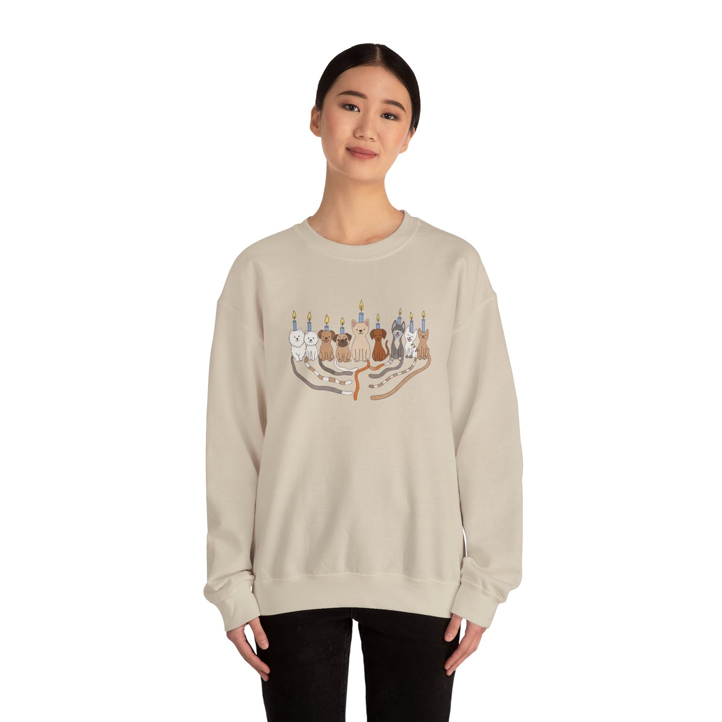 Hanukkah Dogs Menorah Sweatshirt