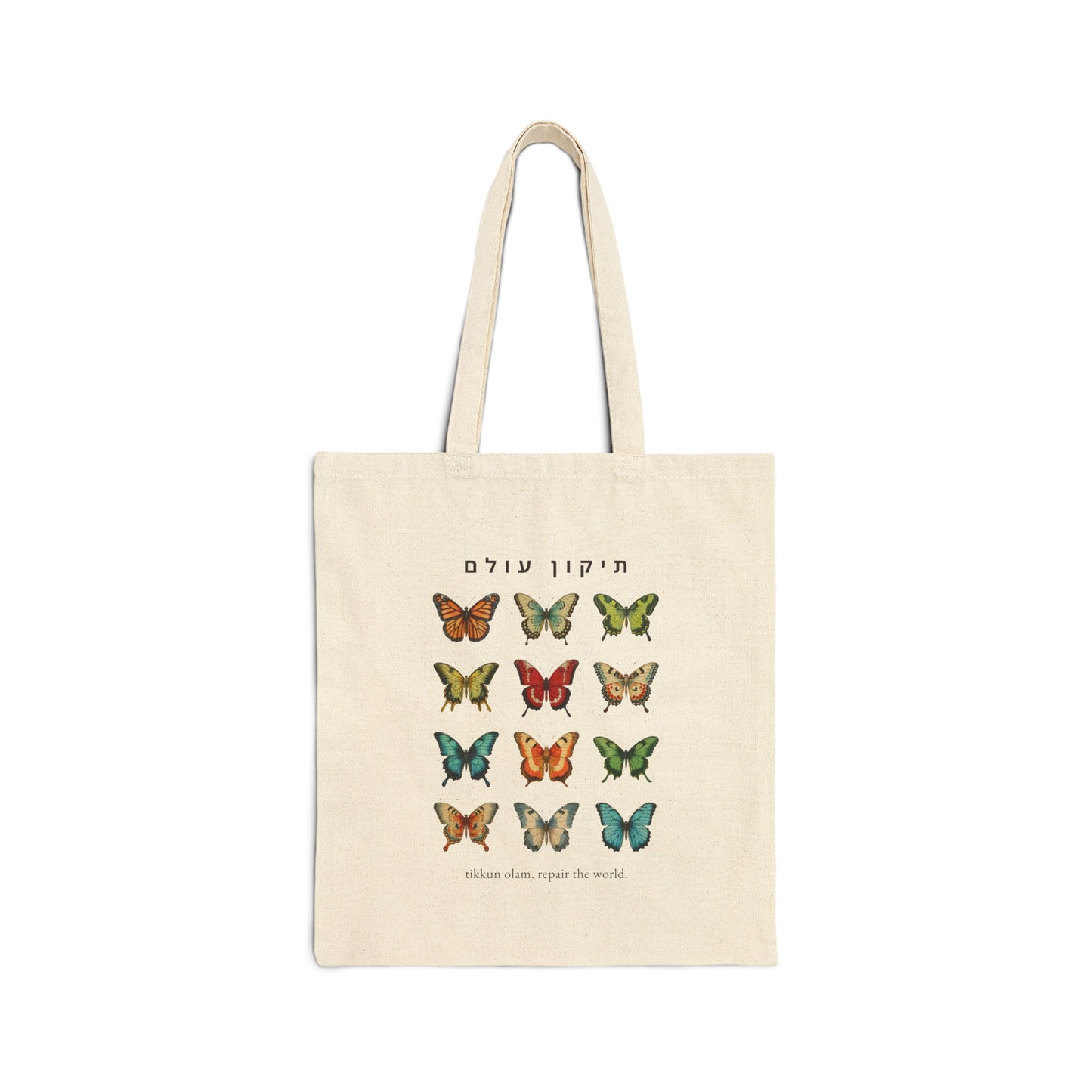 Tikkun Olam Colorful Butterfly Tote Bag